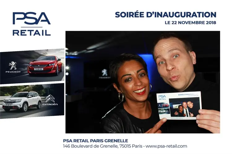 Location photobooth entreprise sur Paris à l'occasion de l'inauguration de Peugeot - Kyoztù Anim